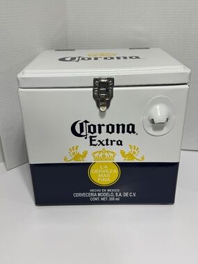 Corona Extra Cooler With Bottle Opener -Retro Ice Chest Metal Beer Cooler